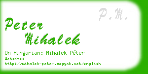 peter mihalek business card